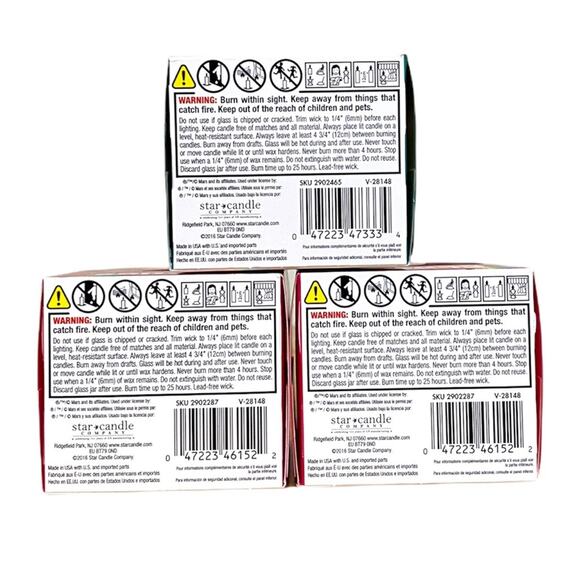 Star Candles Bundle of 3 Starburst Pina Colada and Skittles Strawberry Candles - Picture 2 of 2